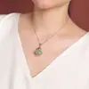 Yiluyin Prata Esterlina S925 Bicolor Jade Água Clara Moeda de Cobre Saco da Sorte Pingente Vintage Personalizado Elegante