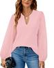 Ropa de mujer transfronteriza de Europa y Estados Unidos 2025 Amazon estación independiente nueva color sólido cuello en V encaje blusa de gasa top