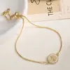 Pulseira Aogu Cross-Border Mais Vendida de Cobre Banhado a Ouro 18K com Zircônia Incrustada em Formato de Coração Geométrico para Mulheres, Pulseira Vintage Versátil Ajustável