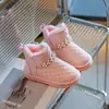 Botas de Neve Infantis com Pelo Integrado, Novo Lançamento Inverno 2025 Sapatos de Algodão Peludos Espessados para Crianças, Impermeáveis e Quentes para Meninas