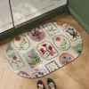 Tapete de Chão para Banheiro Retrô, Fácil de Manter, Absorvente de Água, Resistente a Manchas, Cortável, Resistente ao Desgaste, Antiderrapante de Terra de Diatomáceas