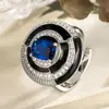 Juego de Joyería Huayoumei para Mujer, Azul Elegante y de Moda Joyería Transfronteriza, Collar, Pendientes, Anillo, Circón al por Mayor