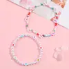 Pulseira Infantil Europeia e Americana Transfronteiriça Conjunto de Duas Peças Contas Xiaomi Joias Coloridas Pulseira de Contas de Arroz Flor Margarida Artesanal Pronta para Venda