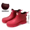 Botas de lluvia rojas populares transfronterizas para hombres y mujeres, zapatos de goma antideslizantes de caña corta para exteriores para parejas, botas de lluvia Chelsea, zapatos de cocina