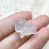 Colgante Zodiaco Caballo de Ágata Blanco Natural, Colgante Caballo Volador Pequeño de Calcedonia Transparente como el Hielo, Accesorio de Joyería Hecho a Mano para DIY, Colgante de Jade