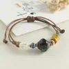 Novo Bracelete Cerâmico Tecido à Mão Estilo Chinês, Braceletes Versáteis Nicho Estilo Étnico Retrô para Homens e Mulheres, Braceletes Originais com Contas