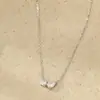 Collar de Plata de Ley 925 Chapado en Oro con Colgante de Zirconia en Forma de Gota de Agua para Mujer, Colgante de Diamante Brillante, Popular en Europa y América, Cadena Minimalista para Clavícula Estilo Ins de Nicho