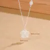 Tichia Toma Real Plata de Ley 999 Collar de Trébol de Cuatro Hojas para Mujer Nicho Lujo Accesible Gama Alta Exquisito Versátil Collar de Cinco Flores