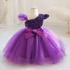 Vestido de Princesa de Pasarela de Alta Gama para Niñas, Rendimiento de Cena, Esponjoso, Malla Nueva Esponjosa, Cumpleaños de un Año, Vestido, Venta al por Mayor