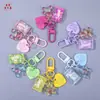 Llavero de Oso de Caramelo Corazón Colorido Llavero de Cuentas DIY Accesorios Colgante Decorativo Versátil Venta al por Mayor