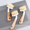 Cepillo para Ollas de Sisal Natural Hogareño Mango Largo Lavado de Platos Olla Cocina Multifuncional Mango de Madera Cepillo de Limpieza Cepillo para Estufa