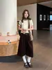 Pantalones Casuales Acortados de Pana ICCIICC Estilo Retro Sueltos con Puño Pierna Ancha de Longitud Media para Mujer Otoño Nuevo Estilo 2495
