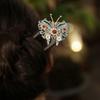 Novo estilo chinês queimado a frio pérola azul borboleta grampo de cabelo antigo high-end em forma de U gancho de cabelo Hanfu Cheongsam Hairpin Headwear