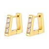 Pendientes clásicos de acero inoxidable con incrustaciones de circonitas y triángulos geométricos para mujer, de tendencia europea y americana, de 18 quilates, combinables.