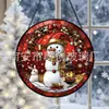 Muñeco de Nieve Navideño Vidrio de Colores Colgante Decoración Colgante de Vidrio para el Hogar Decoración de Ventana Atrapasol para Jardín