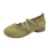 Zapatos Mary Jane de gamuza con tiras cruzadas estilo retro francés para mujer, nuevos zapatos de ballet versátiles de otoño 2026