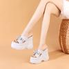 Chinelos com Plataforma e Salto Anabela Grossos para Mulheres, Chinelos da Moda com Salto Anabela de 14cm para o Verão, Novo Estilo