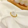 Anel de Bambu da Sorte Ouro Imitação Ajustável Joia de Mão Novo Anel de Abertura Alta Ouro Imitação Joias Atacado