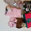 Set de Guantes de Lana y Bufanda Navideños, Lindo y Cálido, Pantalla Táctil, Dedos Separados, Unisex, Otoño e Invierno, Dibujos Animados para Niños