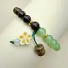 Pulseira de Contas de Vidro e Sândalo Preto Natural para Homens e Mulheres, Contas de Sândalo para Meditação, Contas de Oração Budistas, Contas de Madeira no Atacado