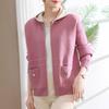 2025 Transfronterizo Nuevo Otoño e Invierno Ropa para Madres Prendas de Punto Chaqueta de Punto con Capucha Holgada Cárdigan Ropa para Mujeres de Mediana Edad y Mayores