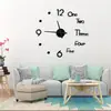 Fabricante Personalizado Atacado Adesivo de Parede Acrílico Relógio de Parede Pendurado Relógio Luminoso Doméstico Relógio de Pendurar Silencioso para Sala de Estar Relógio DIY
