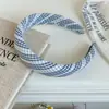 Diadema de Esponja Azul a Cuadros Estilo Coreano para Mujer, Accesorio para el Cabello Suave y Versátil para Uso Diario, Diadema de Corona Alta