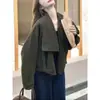 Chaqueta corta asimétrica de alta gama, elegante y de diseño único para mujer, una nueva colección de otoño con una estética dulce y fresca, y un top de moda de corte holgado.