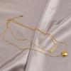 Nuevo collar doble exquisito para mujer, cadena de clavícula con letras huecas multicapa de acero de titanio y amor para siempre, cadena de suéter