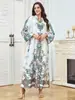 Mt533 Em Estoque Transfronteiriço Novo Estilo Elegante Estampado Moda Casual Solto Vestido Longo Atacado Vestido Feminino