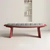Banqueta de Couro Genuíno Luxo Nórdico para Uso Doméstico, Banqueta Sofá de Sala de Estar, Banqueta Criativa de Designer para Fim de Cama, Banquinho de Descanso
