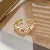 Anillo Abierto Popular de Esmalte Colorido Retro de Segunda Mano Vintage para Mujer de Nicho Lujo Accesible Anillo Personalizado