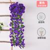 Guirnalda de Flores Violetas Artificiales decoración de ratán de flores artificiales para colgar en la pared plástico para interior decoración de sala de estar orquídea para colgar en la pared