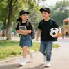 Camiseta de Manga Corta de Verano para Niños y Niñas, Algodón Puro, Corte Holgado, Hombro Caído, Estilo Versátil Academy de Rendimiento