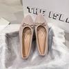 Sapatilhas Macias com Laço, Sapatos Versáteis de Bico Redondo, Sapatilhas de Bico Quadrado, Design Exclusivo Feminino, Sapatos Femininos Simples, Novo Estilo 2025