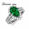 Anillo de gema esmeralda retro europeo y americano moda S925 plata de ley anillo totalmente incrustado diseño de lujo ligero femenino
