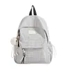 Mochila xadrez estilo universitário, de alta qualidade, para meninas, adequada para alunos do ensino fundamental II e médio, leve, versátil e com grande capacidade, perfeita para a escola.
