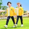 Uniformes de jardín de infantes, uniformes escolares de algodón para otoño, uniformes de clase para escuela primaria de primavera, otoño e invierno, ropa deportiva de béisbol, conjunto de cuatro piezas de verano