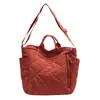 Outono e inverno commuter saco de grande capacidade tote saco de classe estudante saco de ombro estilo coreano algodão roupas saco mensageiro saco glutinoso macio portátil saco de pano