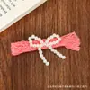 Estilo Coreano Simples Franja de Pérola Falsa Laço Componentes para Acessórios Feitos à Mão DIY Presilhas de Cabelo Flores para Sapatos Fivelas de Sapato Atacado