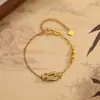Pulseira com Contas de Transferência e Fivela de Ferradura para Mulheres, Nicho da Moda, Design Exquisito e de Alto Padrão com Zircônia Micro-Pavimentada, Joia de Mão de Luxo Leve