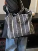 Bolsa Tote Rayada de Gran Capacidad para Mujer 2026 Invierno Nuevo Estilo Casual de Alta Gama Elegante Exquisita Bolso de Hombro Cruzado