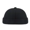 Sombrero de verano para hombre sombrero de melón de cuero sombrero principal de piso sombrero coreano de calle hipster hip hop sombrero sin ala yuppie moda sombrero de piso