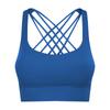 Nuevo sujetador deportivo nude para Amazon Europa y Estados Unidos, amigable con la piel, espalda cruzada, a prueba de impactos, con soporte, chaleco de fitness fruncido