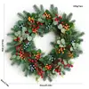 Corona de Navidad de 50 cm Decoraciones Navideñas Enredadera de Navidad de 2.7 m Decoración de Puerta Colgante de Puerta Colgante de Pared Círculo de Navidad de 60 cm