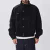 2026 Nueva Chaqueta de Trabajo de Lona con Perlas Estilo Retro Americano Detroit, Diseño Único, Chaqueta Lavada para Hombre