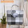 Bolsa Tejida de Plástico para la Celebración del Internet Tailandés 2025 Bolso de Mano Cesta con Bolsa Tejida Color de Contraste Cuadros Bolso de Playa de Nicho para Vacaciones