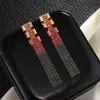 Pendientes de cadena de garra transfronterizos europeos y americanos, pendientes de borla de circonita de pedrería con degradado de color, pendientes de personalidad para mujer, fabricante E781