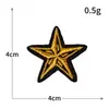 Patch Bordado de Computador Estrela de Cinco Pontas Pequeno Patch de Tecido Bordado com Fio Dourado e Prateado com Suporte Adesivo para Roupas Patch Sem Costura Venda por Atacado