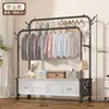 Arara de Roupas de Dupla Haste, Arara de Chão, Rack de Armazenamento de Roupas, Arara de Chão para Quarto